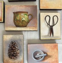 various paintings of objects