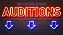 AUDITIONS written in neon lettering