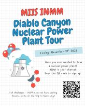 Flyer for Diablo Canon Nuclear Power Plant visit on November 21st.