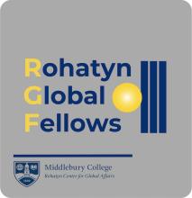 Square that has words "Rohatyn Global Fellows"