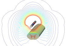 graphic of spinal cord with lines around it that radiate out