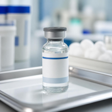 The image is of a bottle of flu vaccine.