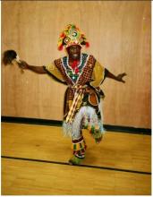 Simbo in West African dance outfit