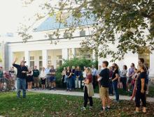 College Horticulturist Tim Parsons leads a Campus Tree Tour during Fall Family Weekend