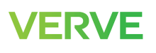 green lettering on white background reading VERVE