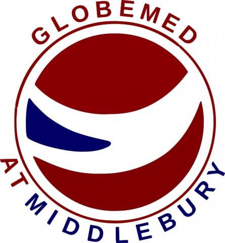 Globe Med logo of red white and blue