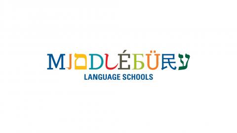 Image of MIddlebury Language Schools written in rainbow colors