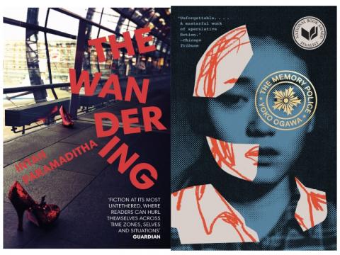 Book covers of 'The Wandering' by Intan Paramaditha and 'The Memory Police' by Yoko Ogawa