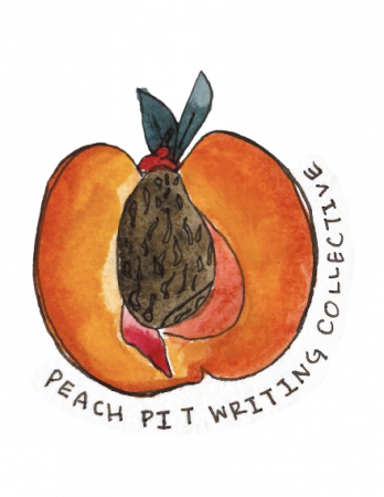 Peach logo of the Peach Pit Writing Collective