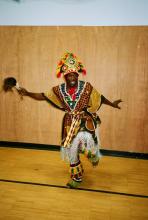 dancer in traditional West African attire