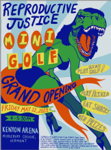 Flyer for the Reproductive Justice Mini Golf Grand Opening