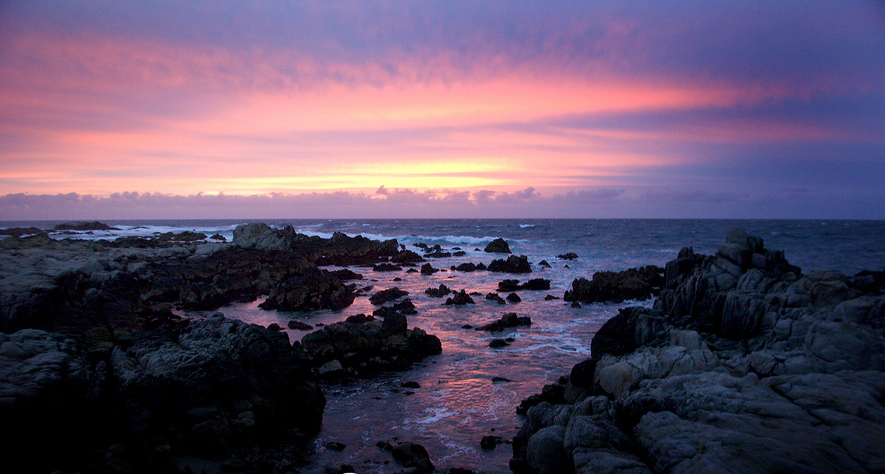 Asilomar State Beach at sunset, Pacific Grove, California