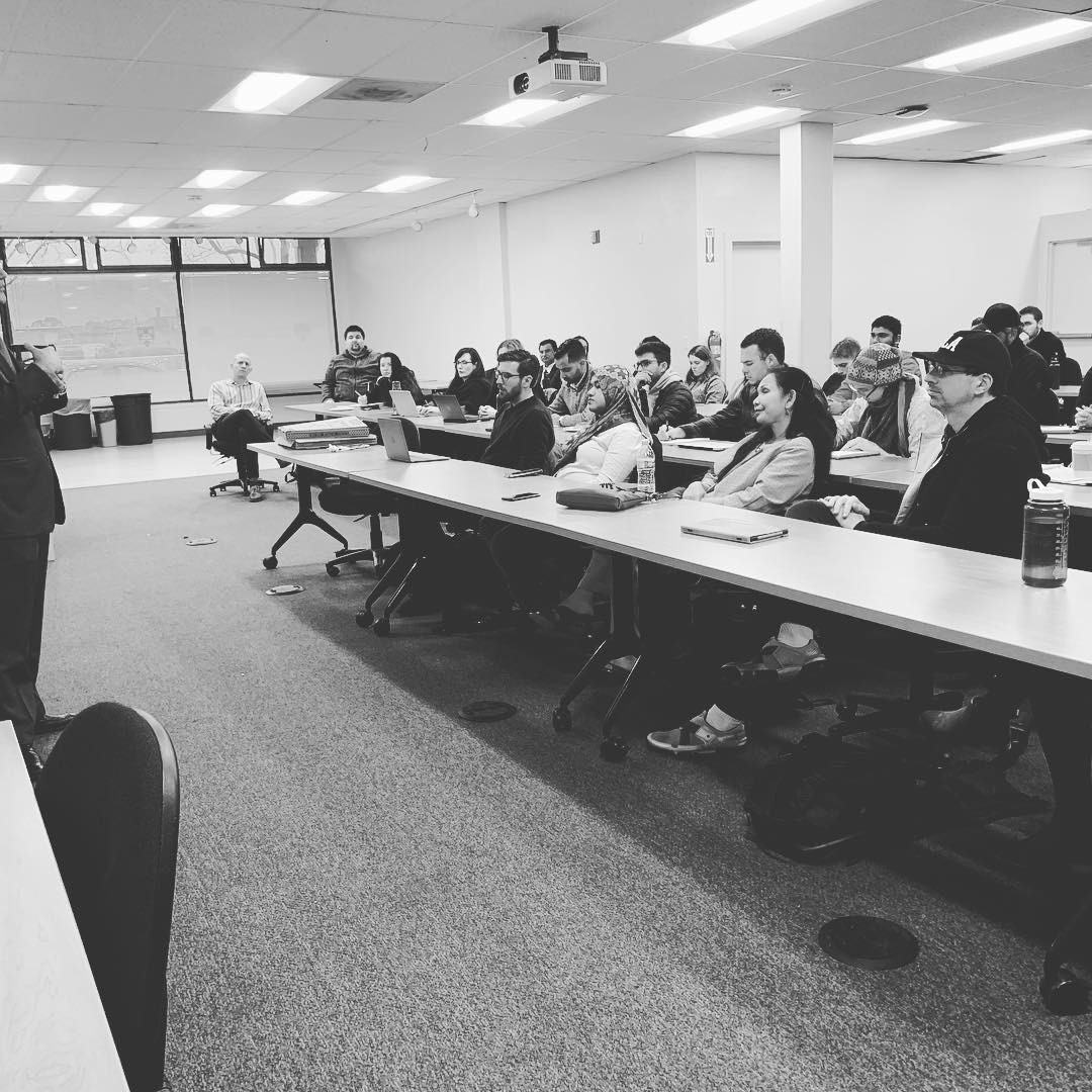 Middlebury Institute of International Studies' students and faculty attending American University's Professor Tankel's talk. 