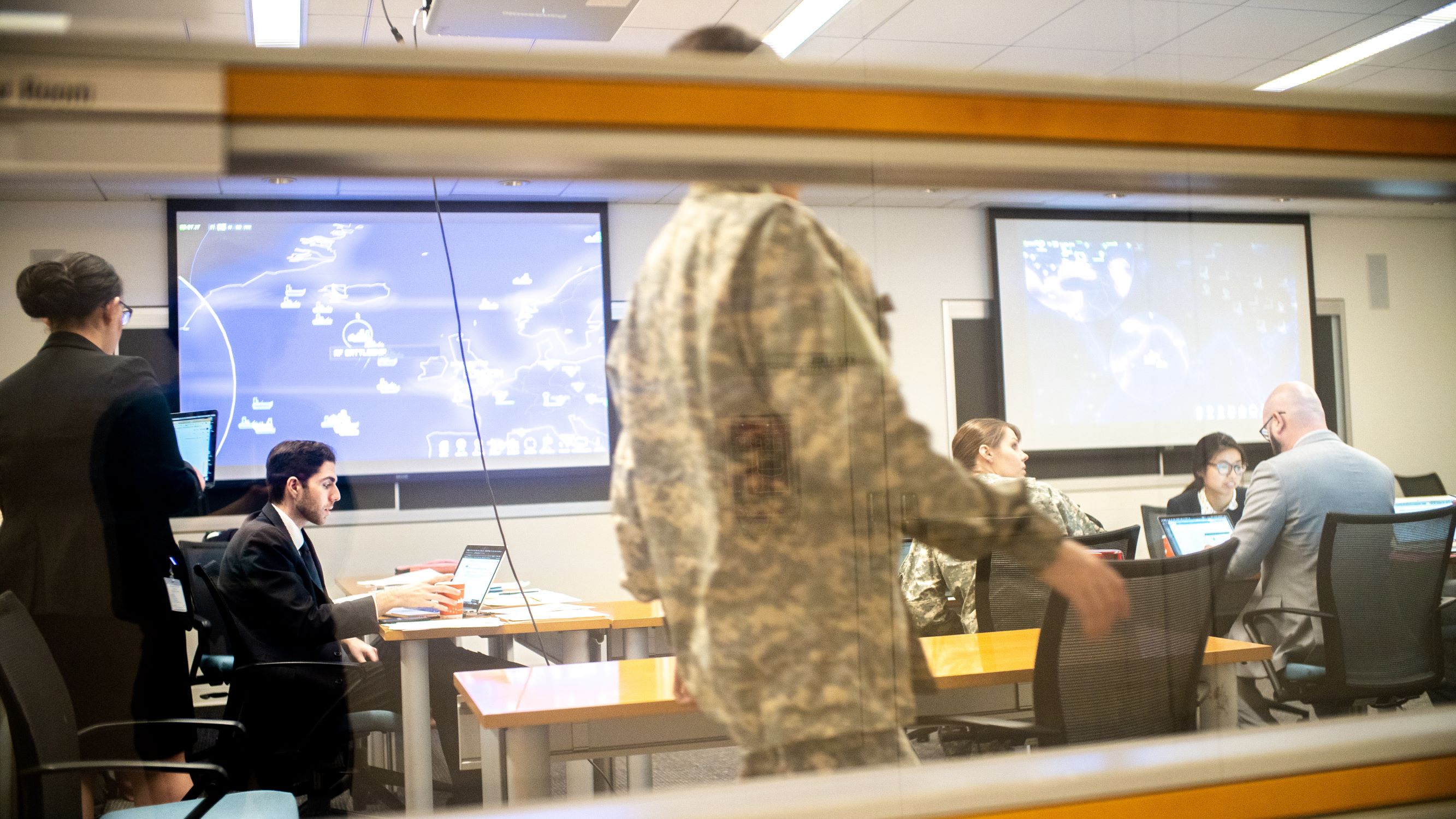 Students participate in the Red Horizon exercise at Harvard University