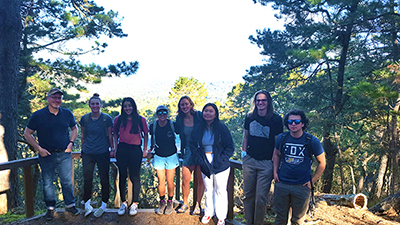 Professor Dan Brayton with the students of the Middlebury Climate Change Semester.