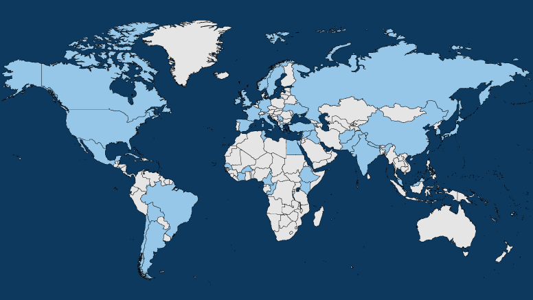 Home Countries of Incoming Students at Middlebury Institute Fall 2022