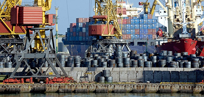 a container ship at the Port of Los Angeles