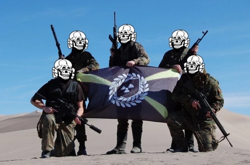 Photo of AWD members at the Death Valley, California hate camp in January 2018