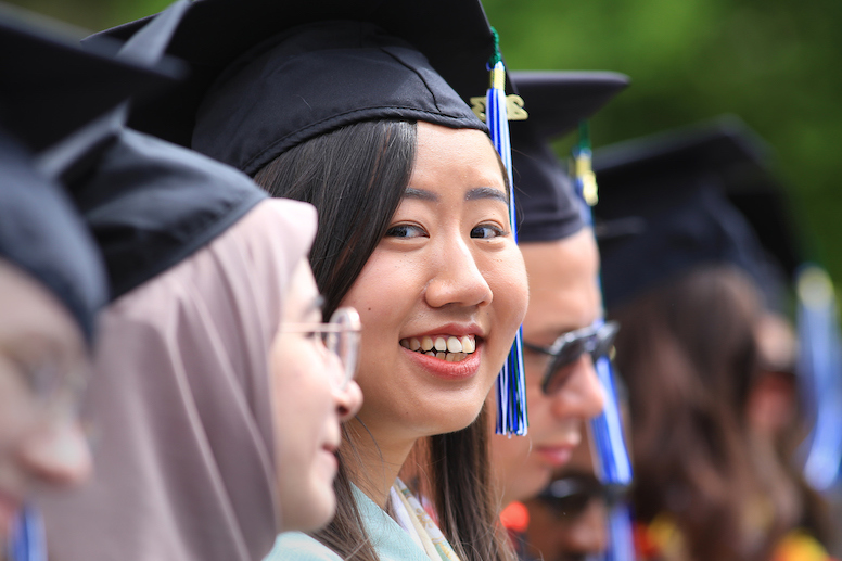 Student in graduation cap at Commencement 2023