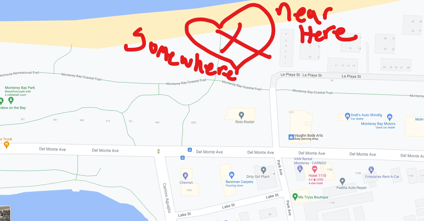 map of where to find us on the beach