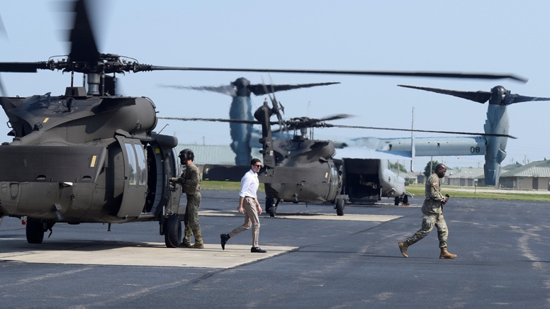 Jabbari departing helicopter