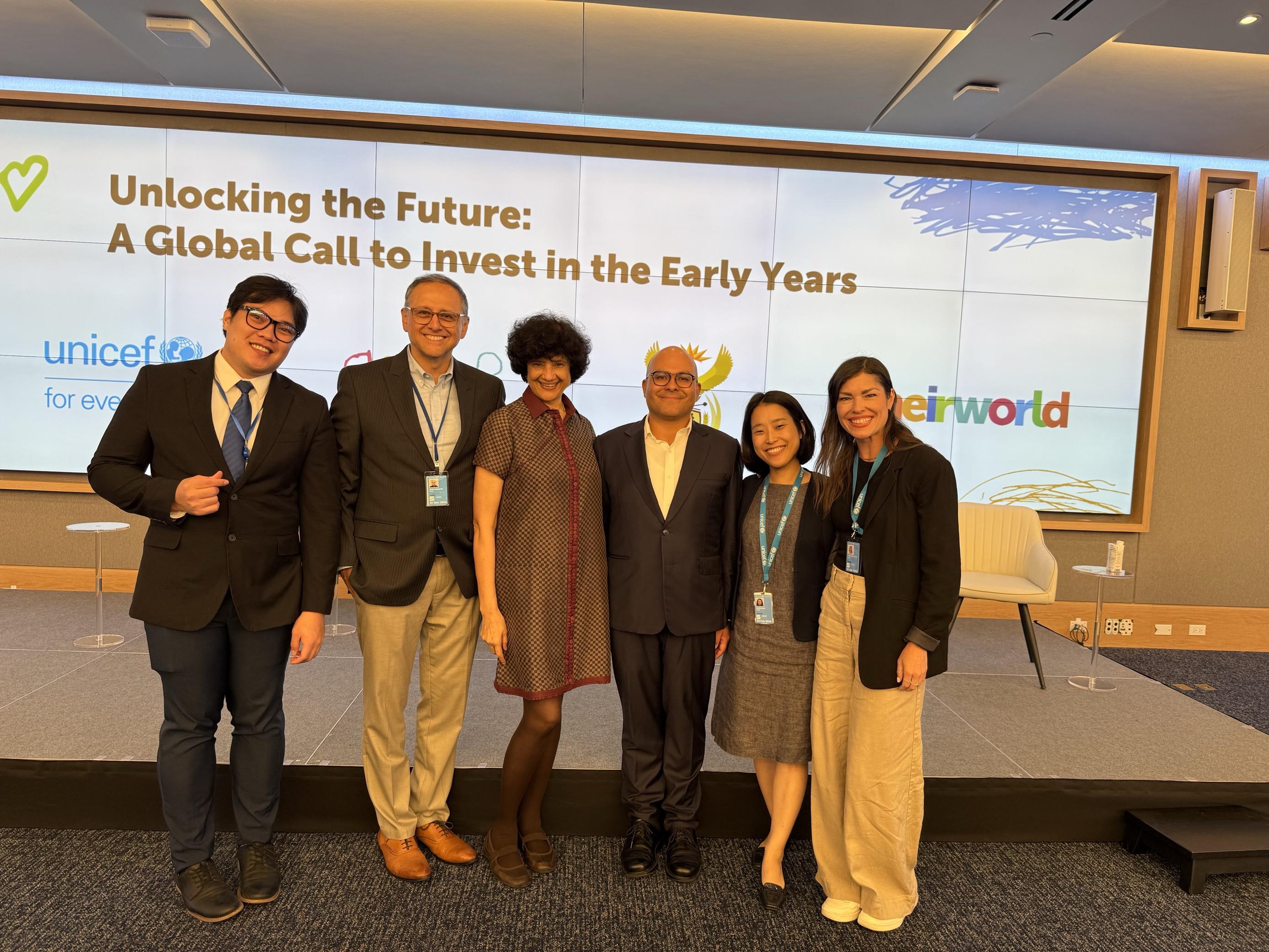 Martin Gapultos (IPD '24)(left) is completing an internship with UNICEF's Education Programme Group Management, Advocacy, and Partnerships Team in New York City.  