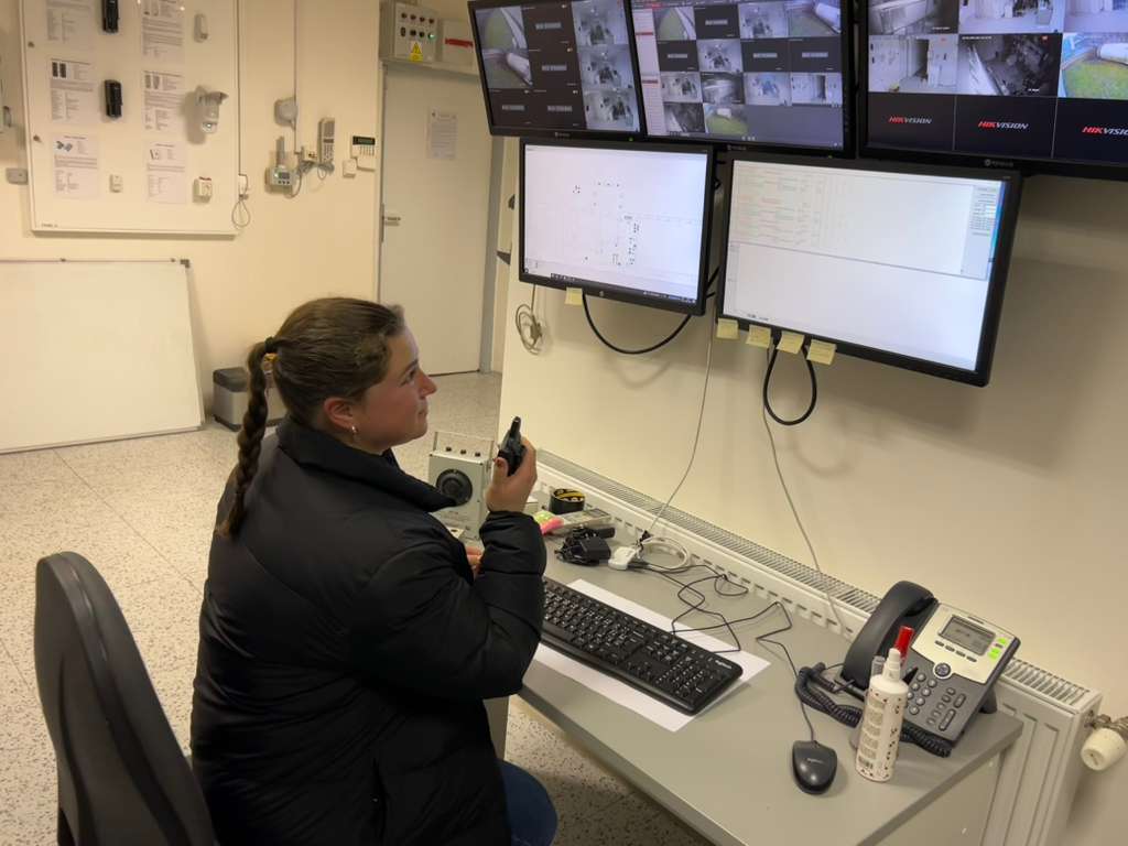NPTS Student Lyndsey Breksa's internship at Czech Technical University focuses on building a physical security system for a hypothetical nuclear facility. Lyndsey can be seen here testing different cameras and sensors in an effort to understand sensibility