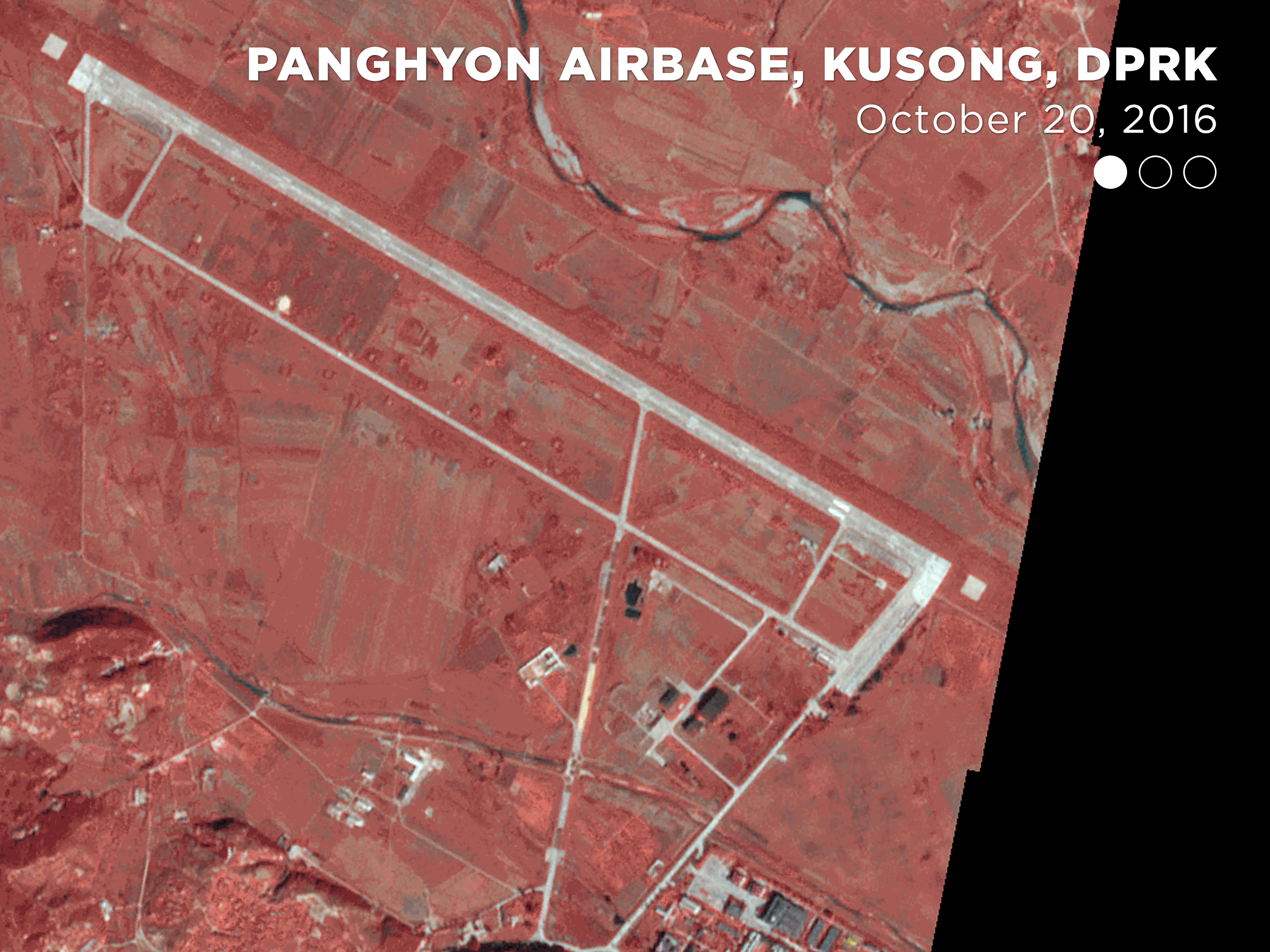 Kusong-GIF-NIR-annotated.gif Map of Panghyon Airbase, Kusong, DPRK