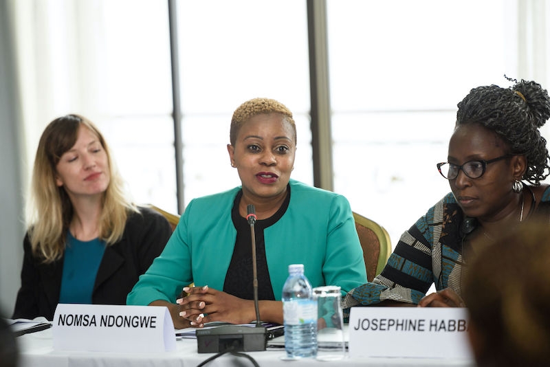 Nomsa Ndongwe moderating panel discussion in Uganda