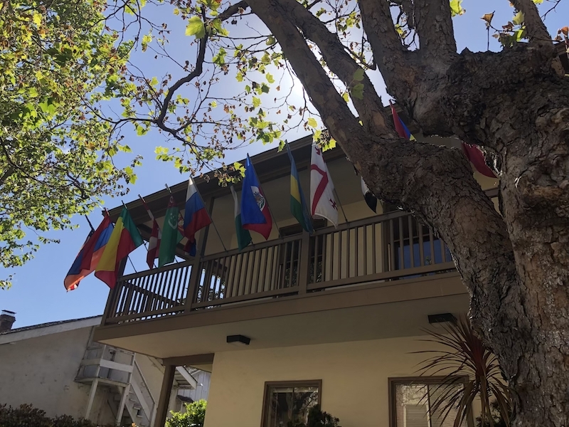 MIIS campus photo with flags