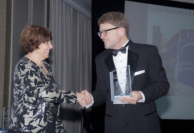 Mary Ann Leffel with Jeff Dayton Johnson and Award Mary Ann Leffel with Jeff Dayton Johnson and Award