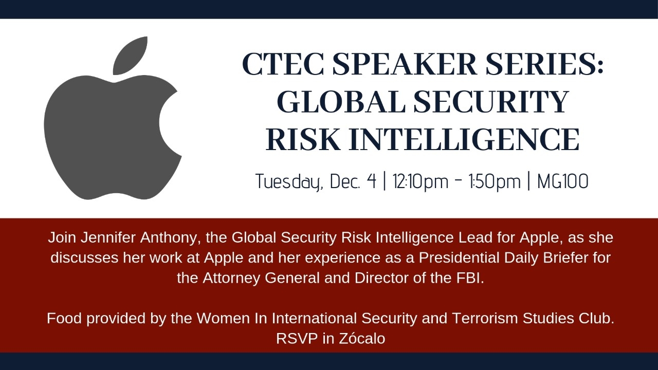 CTEC Speaker Series: Apple poster Dec 2018