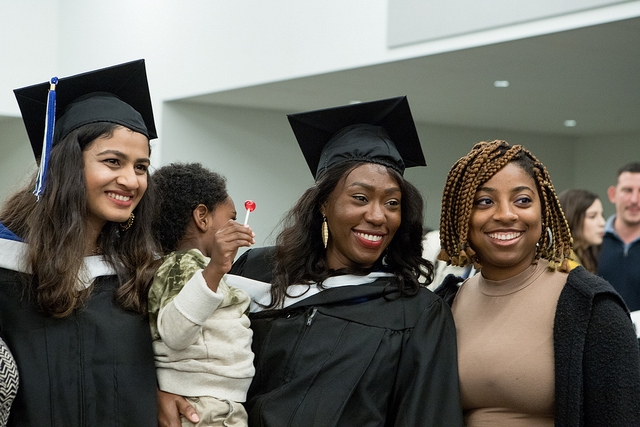 Friends at the winter commencement 2018