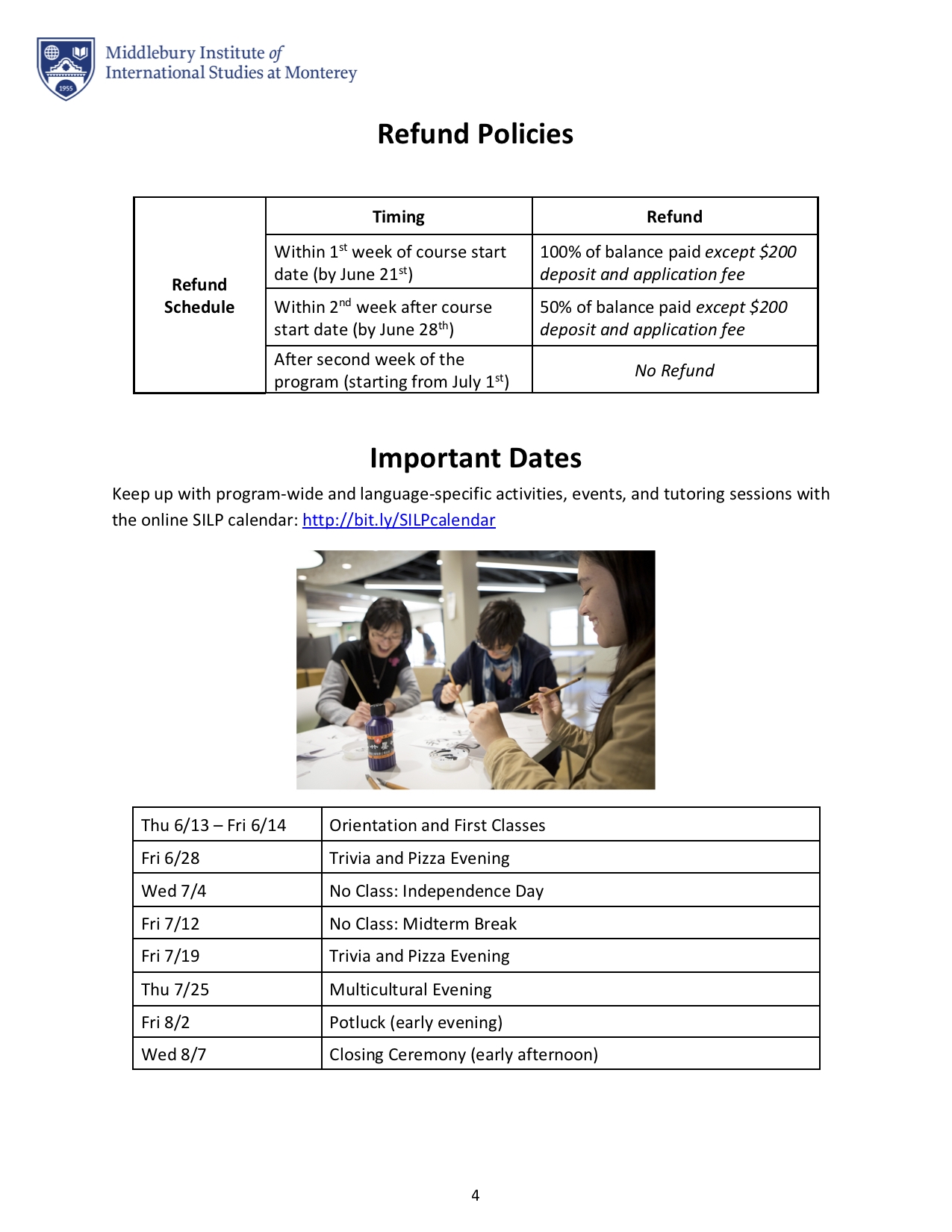 Payment and Refund Policies