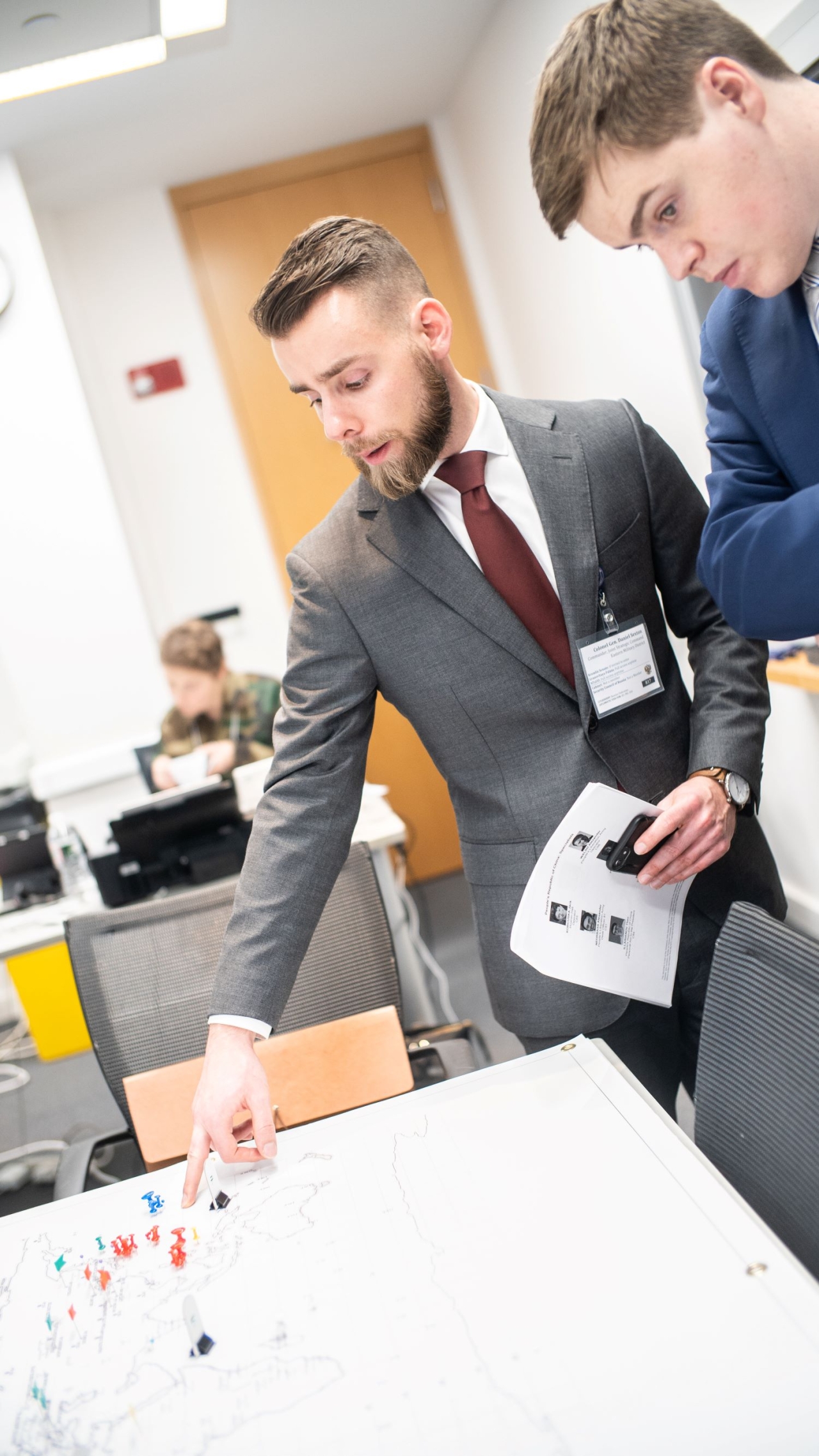 Students participate in the Red Horizon exercise at Harvard University