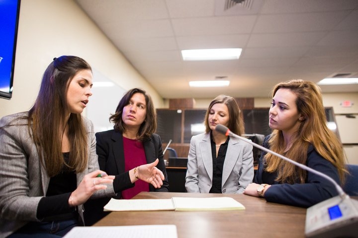 Group of interpreters around a table