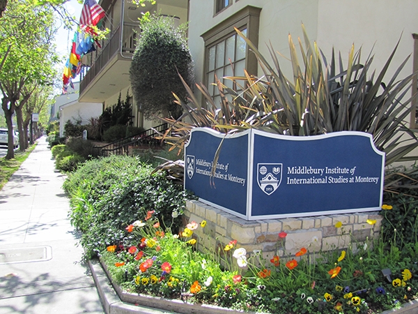 A view of the MIIS campus, looking south on Pacific Street