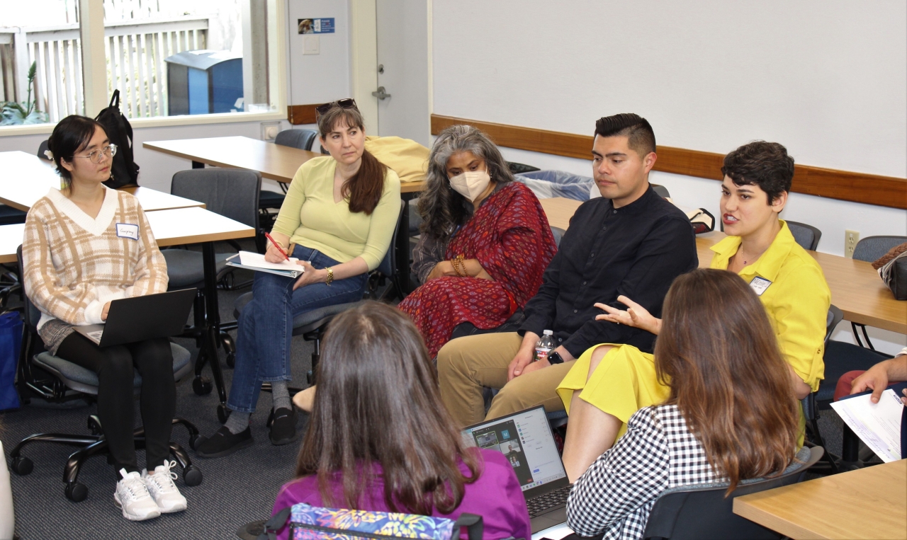 Students participate in a panel discussion