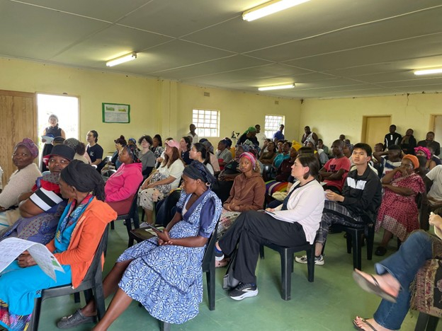 At the community event on gender-based violence in the Dlangubo Reserve region of KZN province. Students listened in as community members lifted up their concerns and experiences with gender-based violence. January 2026