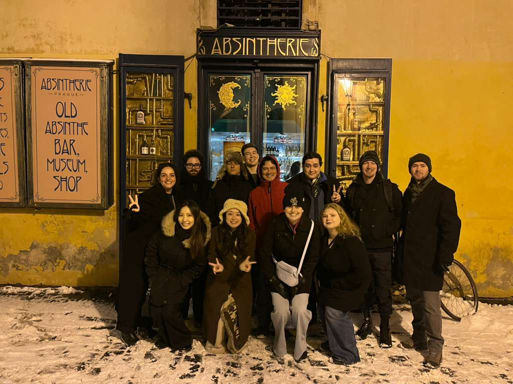 Students exploring the nightlife of Prague and Vienna as a part of their travels