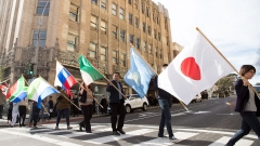 Flag procession at Commencement