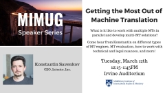 MIMUG Speaker Series: Konstantin Savenkov