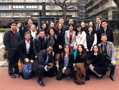 East Asia Students Group Photo in Building Courtyard
