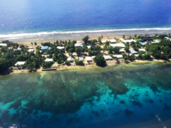 Arial view of the Republic of the Marshall Islands and the sea