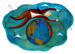 Language around the world illustration