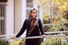 Hajar Masoud outside on campus