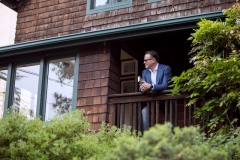 Olaf Groth stading on a balcony