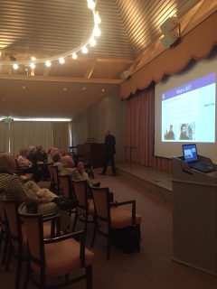 Director Blazakis speaking at Carmel Valley Manor