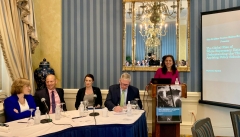 Director Blazakis with panelists at the Salon Series event.
