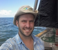 Bryce Bray on a boat